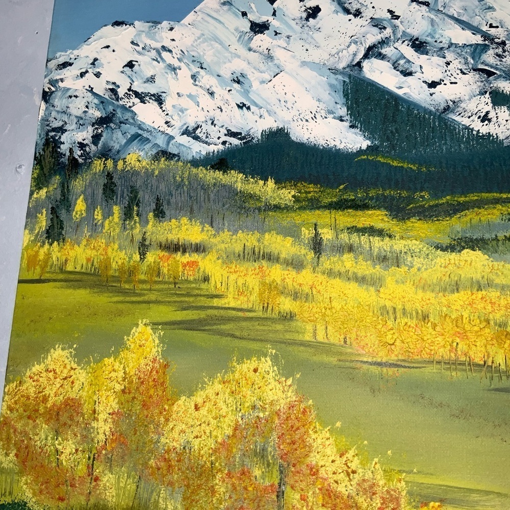 Oil Painting~Original Signed~”Log Cabin On The PrairieIn The Rockies”~24X18 - Picture 9 of 12
